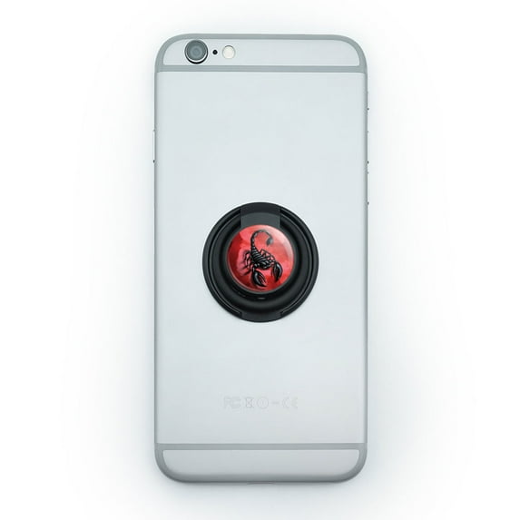 Scorpion on Red - Bug Insect Venom Poisonous Mobile Phone Ring Holder Stand