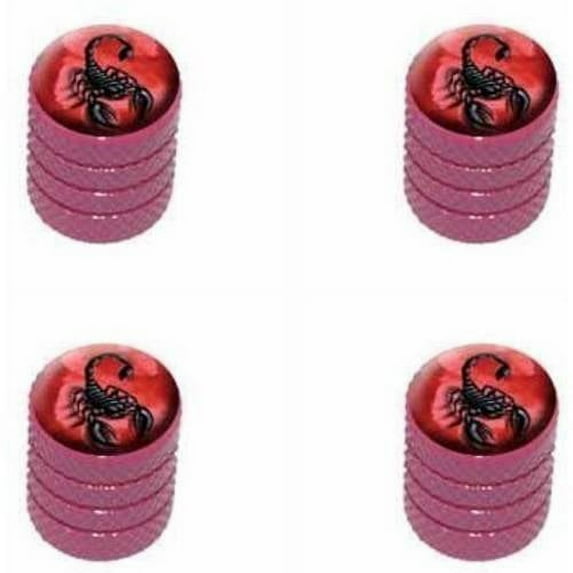 Scorpion on Red Bug Insect Venom Poisonous Tire Rim Wheel Aluminum Valve Stem Caps, Multiple Colors