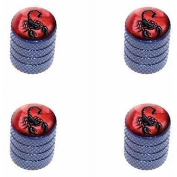 Scorpion on Red Bug Insect Venom Poisonous Tire Rim Wheel Aluminum Valve Stem Caps, Multiple Colors