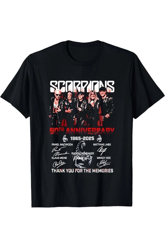 Scorpions 60th Anniversary 1965-2025 Reprint T-Shirt Heavy Metal Rock Band Conce