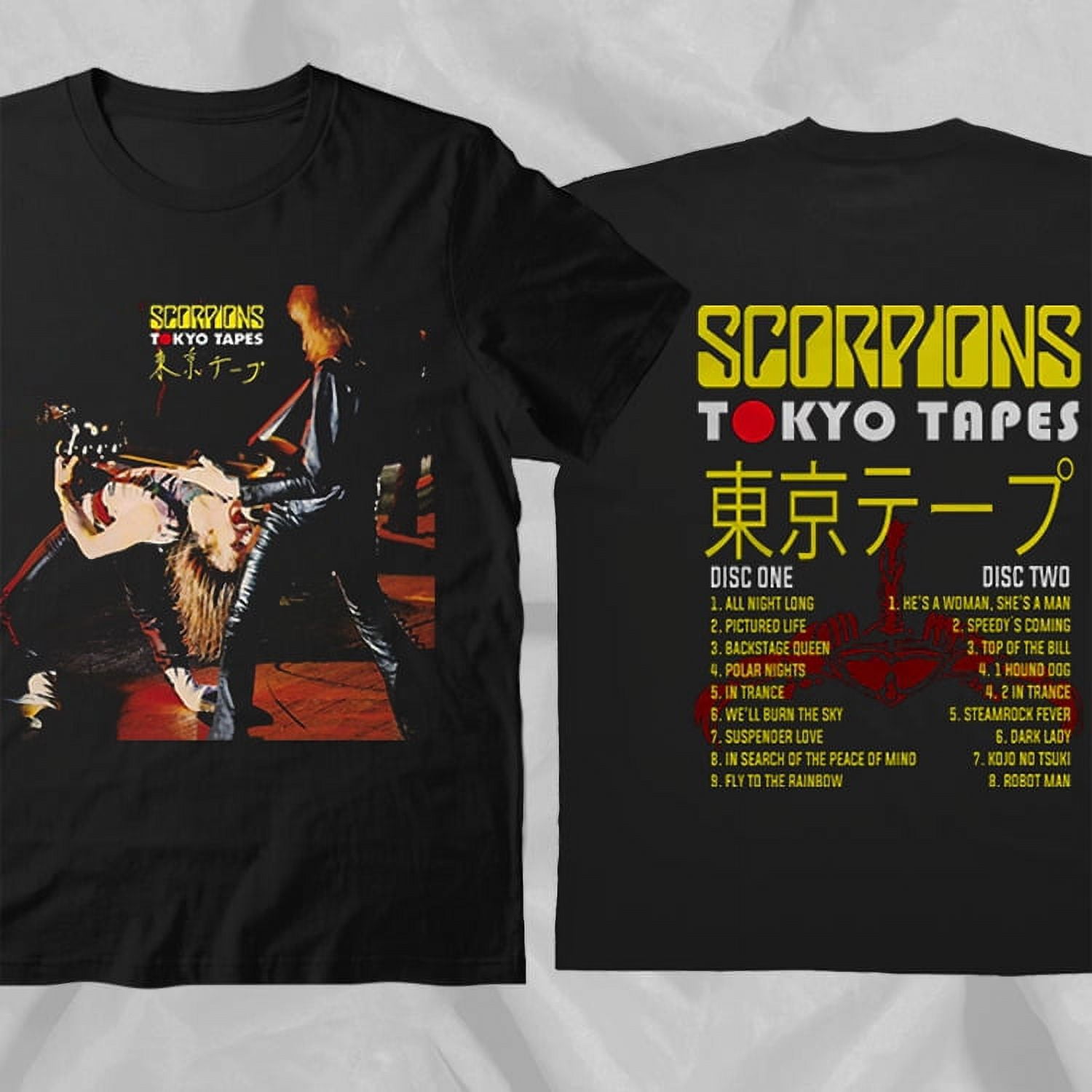 Scorpions Band Tokyo Tapes Vintage Rare Tour Black Double Sided T