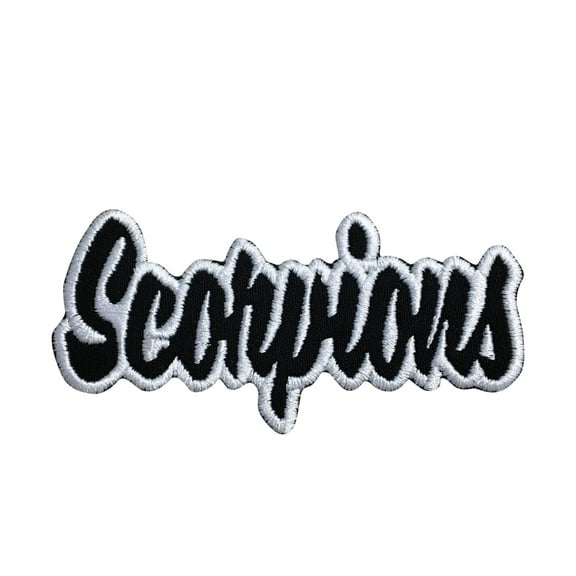 Scorpions - Black/White - Team Mascot - Words/Names - Iron on Applique/Embroidered Patch