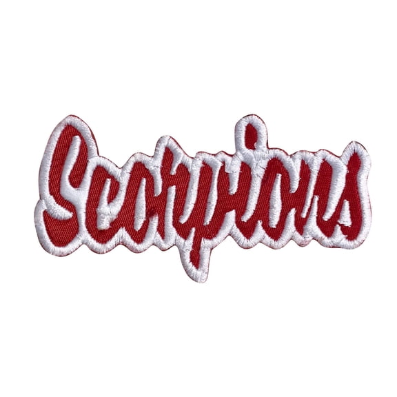 Scorpions - Red/White - Team Mascot - Words/Names - Iron on Applique/Embroidered Patch