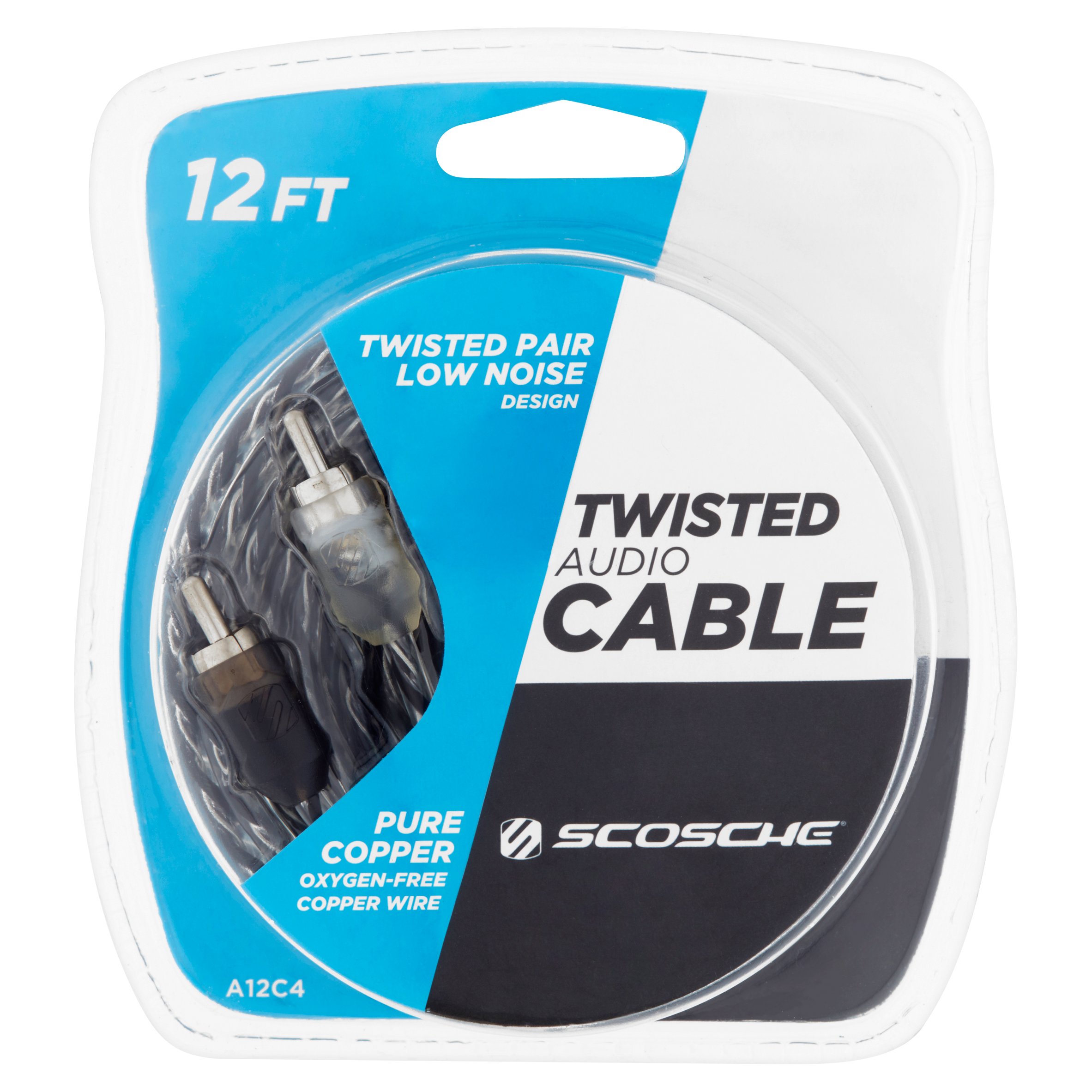 Scosche A12C4 - Twisted RCA Audio Cable (12 ft.) - image 1 of 6