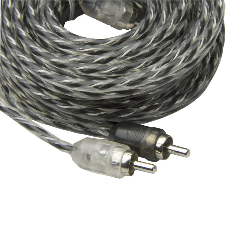 Scosche A25C4 WM1SD 25 Foot Twisted Car Stereo RCA Type Audio Cable Gray and White New Walmart