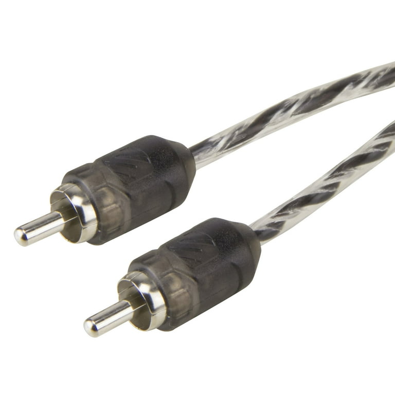 Xscorpion Spiral Twisted RCA Y Adapter Cables - Platinum Finish, 12ft Pair