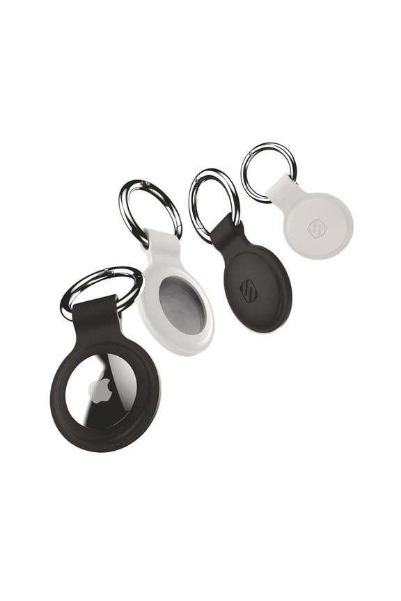 ATHS1BW-4PKSP FoundIt Silicone Protective Key Ring Holders for AirTag, 4-Pack