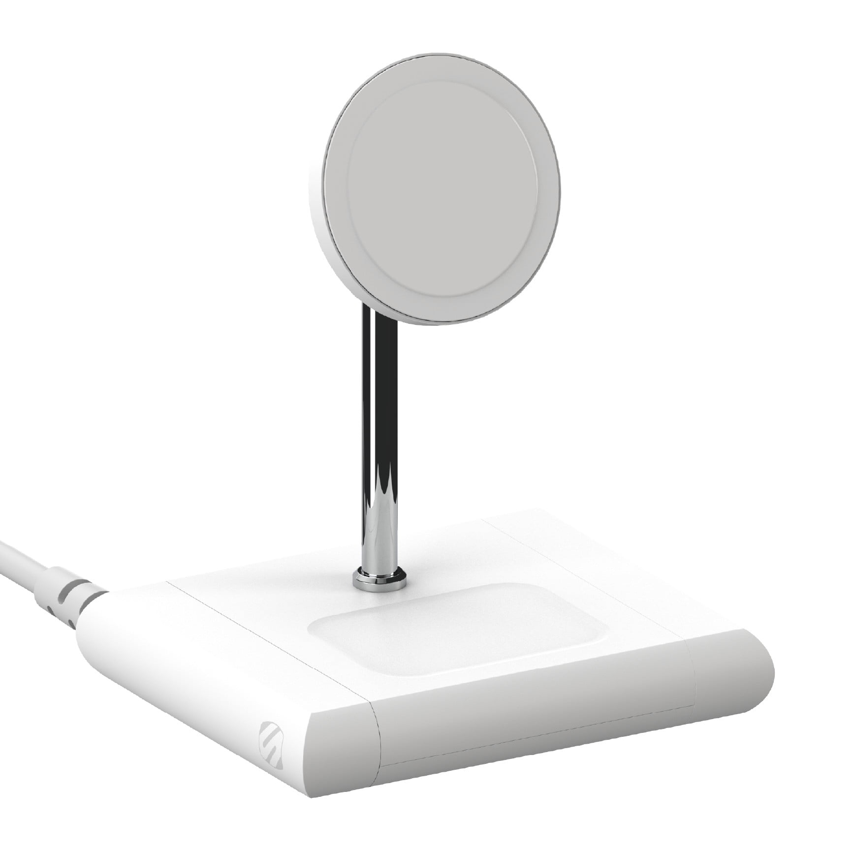 Scosche BL2MSiQWT-AP BaseLynx™ 2.0 2-in-1 Modular Charging Station with MagSafe, 15W Fast Wireless Charging Phone Stand