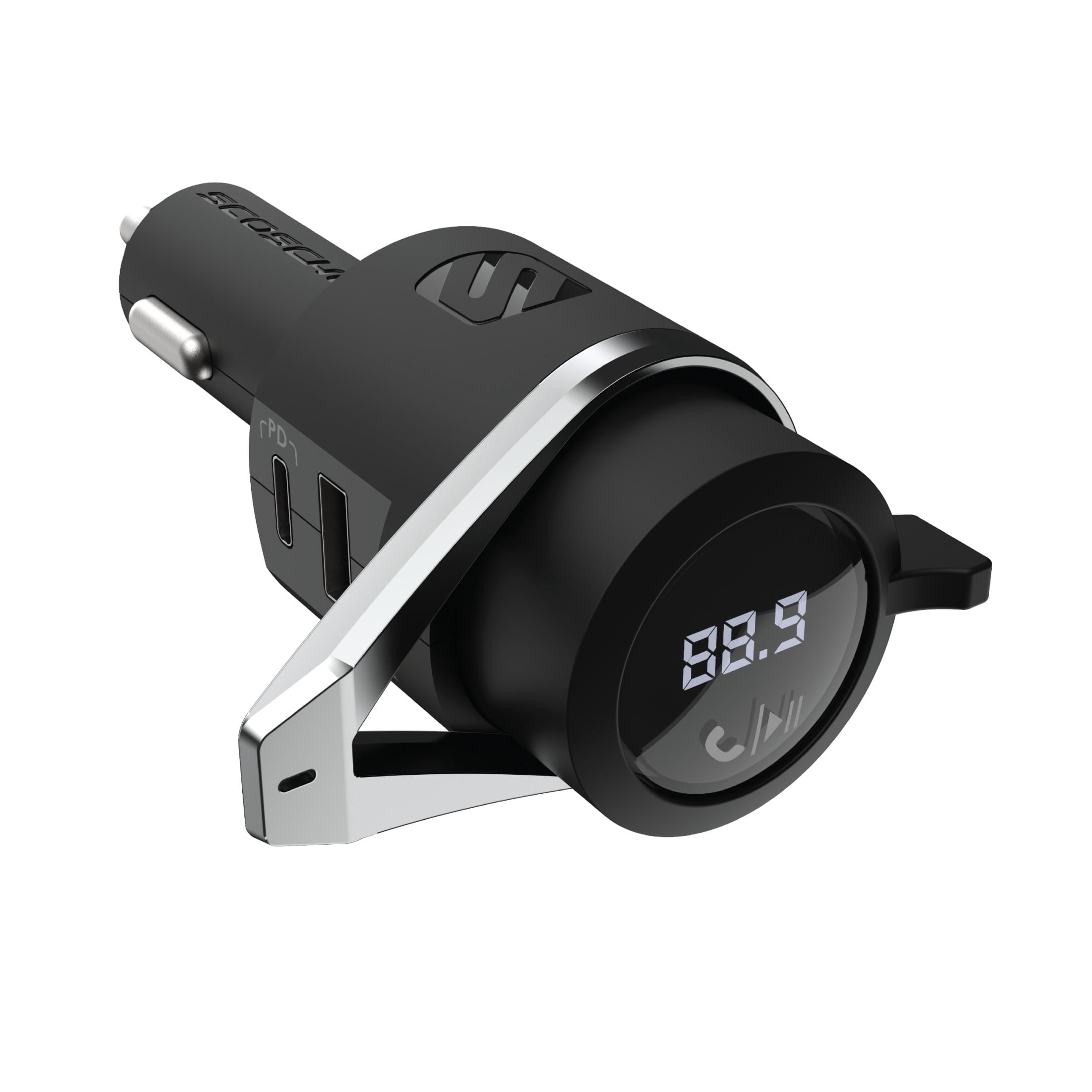 Scosche BTFMPD3SR Bluetooth Hands-Free Car Kit w/ Digital FM Transmitter 20W USB-C & 12W USB-A Ports
