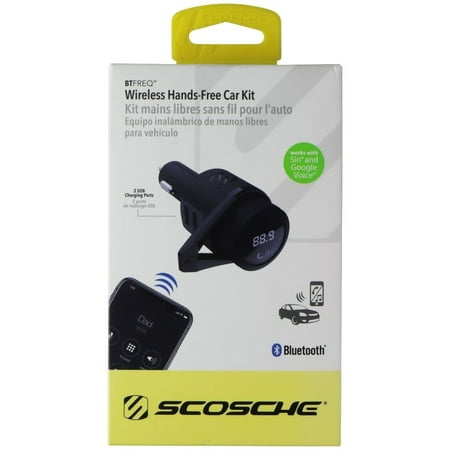Scosche - BTFREQ Bluetooth FM Transmitter Hands Free Car Kit w/ Dual USB ports V5.0 - Black