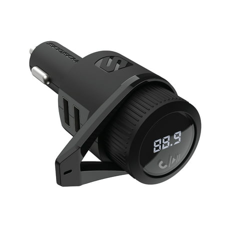 Scosche - BTFREQ Bluetooth FM Transmitter Hands Free Car Kit w/ Dual USB ports V5.0 - Black