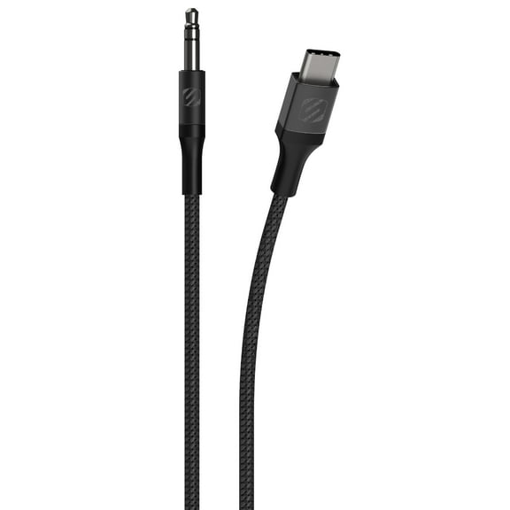 Scosche CAUXB4-SP 3.5mm AUX to USB-C Braided Audio Cable 4-ft. Space Gray
