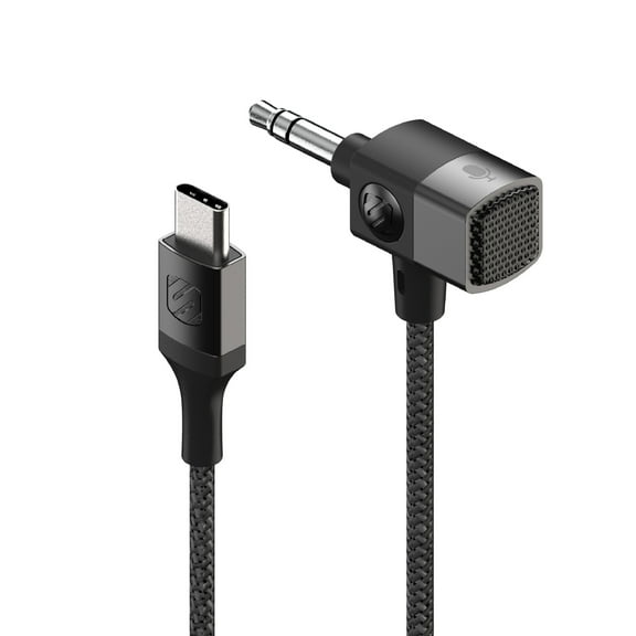 Scosche CAUXMICB4-SP  Premium USB-C to 3.5 mm Braided Audio Cable & Relocation Dock Black