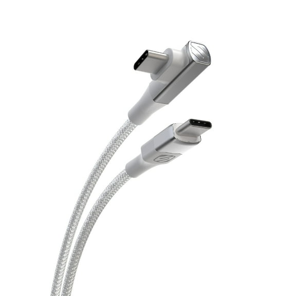 Scosche CCBRA6WT-SP Strikeline Premium USB-C to Right-Angle USB-C Charge & Sync Braided Cable 6-ft.