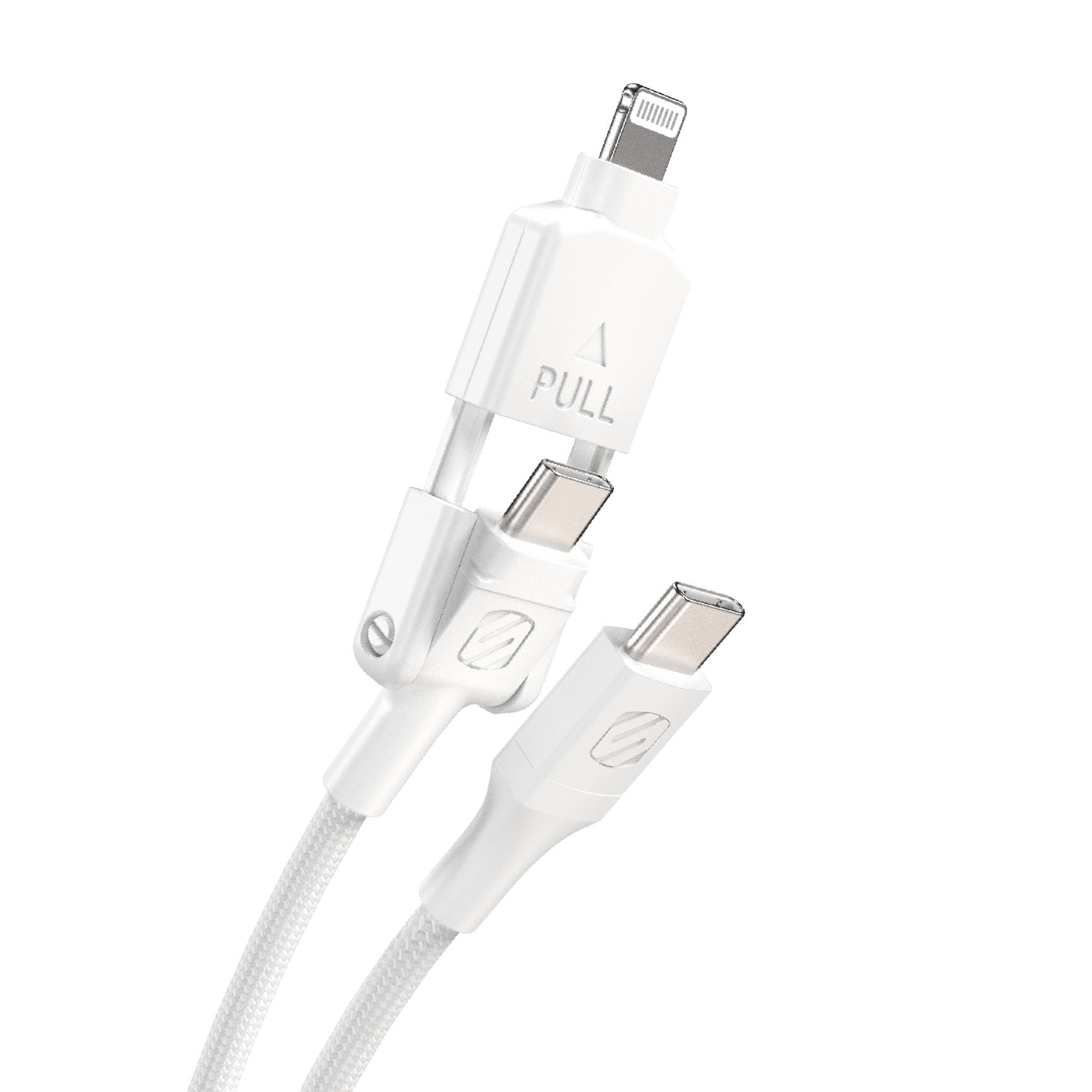 Scosche CCi4B4PWT-SP 2-in-1 4FT Braided USB-C to USB-C & USB-C to ...