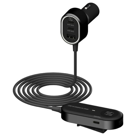 POWERVOLT 100 Scosche 6-Port Car Charger w/ Extension - Black