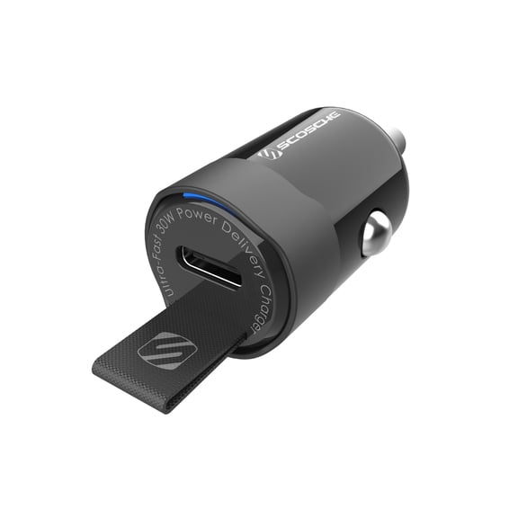 Scosche CPDC30-RP1 PowerVolt Flush Fit Mini Car Charger, USB-C Single Port Fast 30W Power Delivery