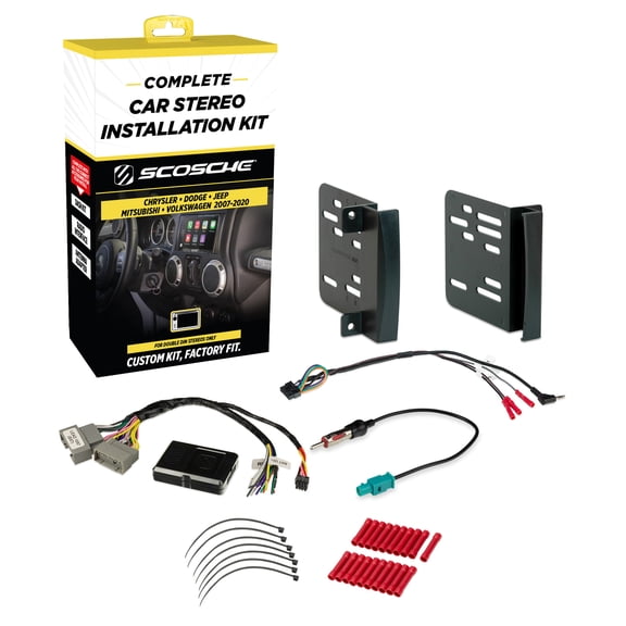 Scosche CR0714DDCS Double DIN  Dash Kit Compatible w/ Select 2007-20 Chrysler, Dodge or Jeep