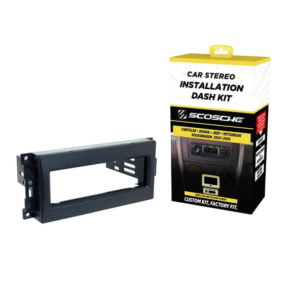 Scosche CR1288B Single DIN Radio Dash Kit Compatible with Select 2007-19 Chrysler, Dodge and Jeep