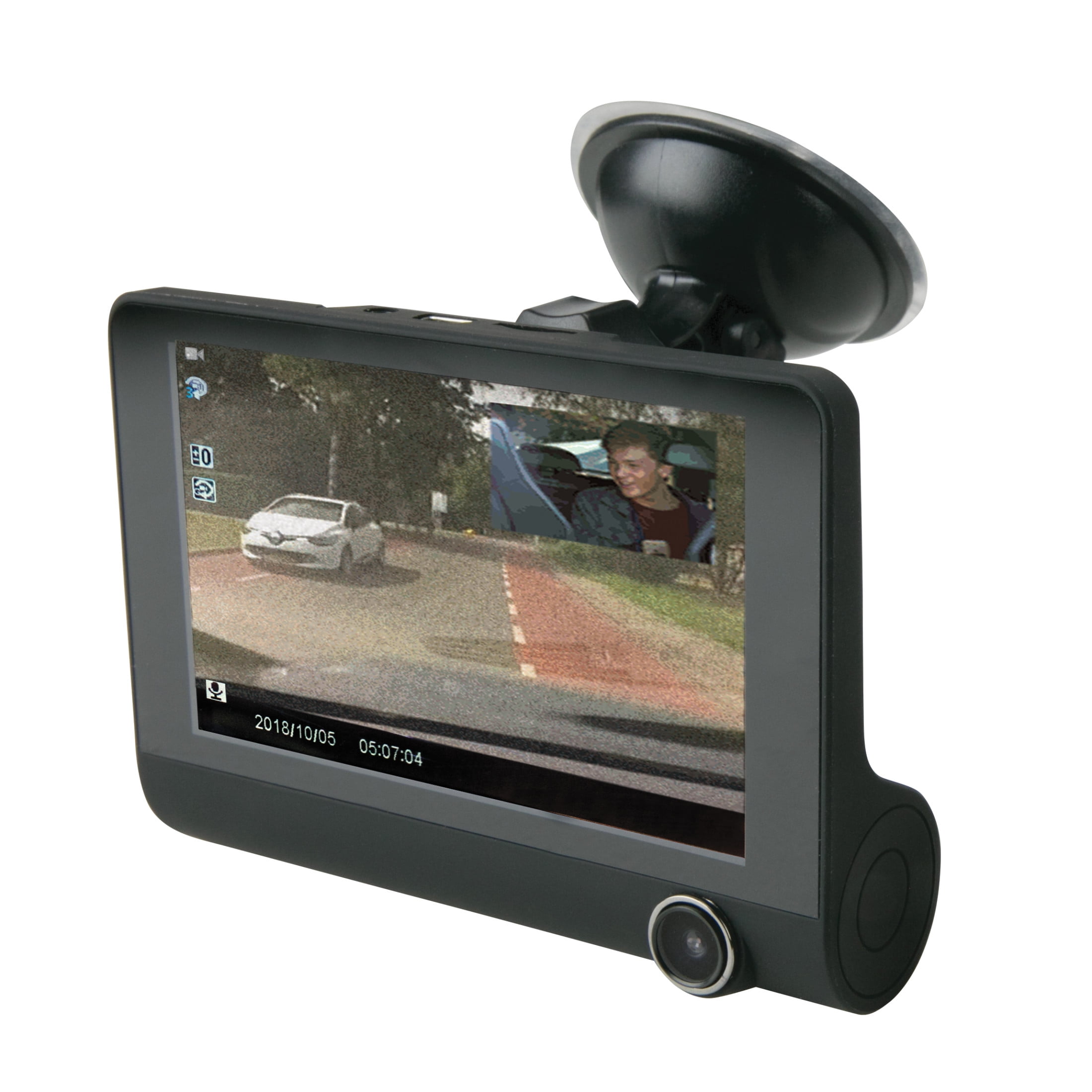 Scosche DDVR2XFHD-SP1 HD DVR Dual Front & Rear Facing Lens Suction Cup Dash Camera