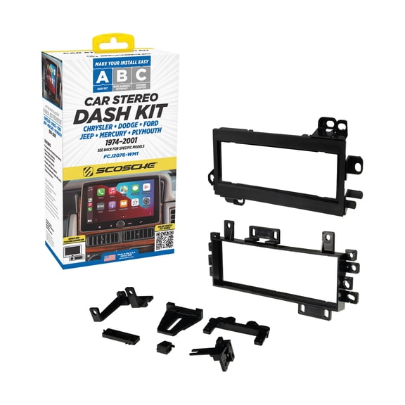 Scosche FCJ2076-WM1 Single DIN Dash Kit Compatible with Select 1974-2003 Domestic Vehicles