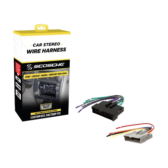 Scosche FD02B Wiring Harness Compatible w/ Non-Amplified 1985-2004 Ford/Lincoln/Mazda/Mercury/Nissan