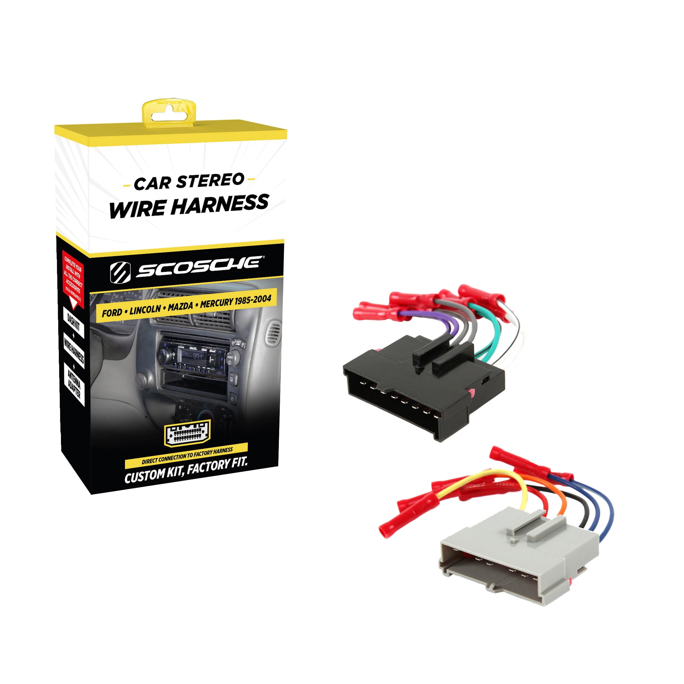 Scosche FD02BCB Car Stereo Wiring Harness Compatible w/ 1985-2004