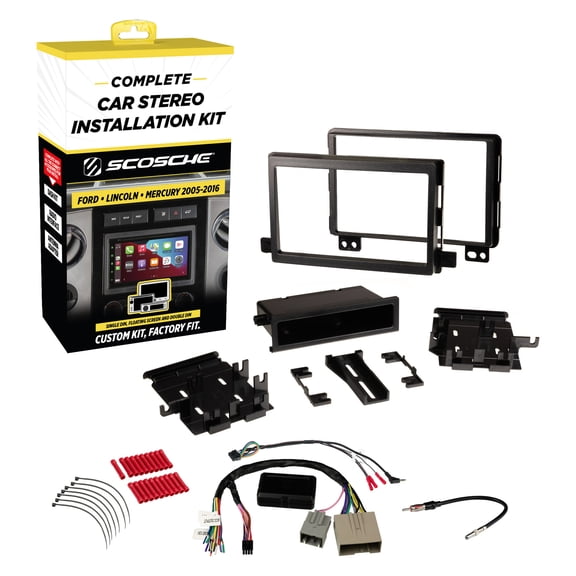 Scosche FD0514DDCS Double DIN Dash Kit Compatible w/ Select 2005-16 Ford, Lincoln or Mercury