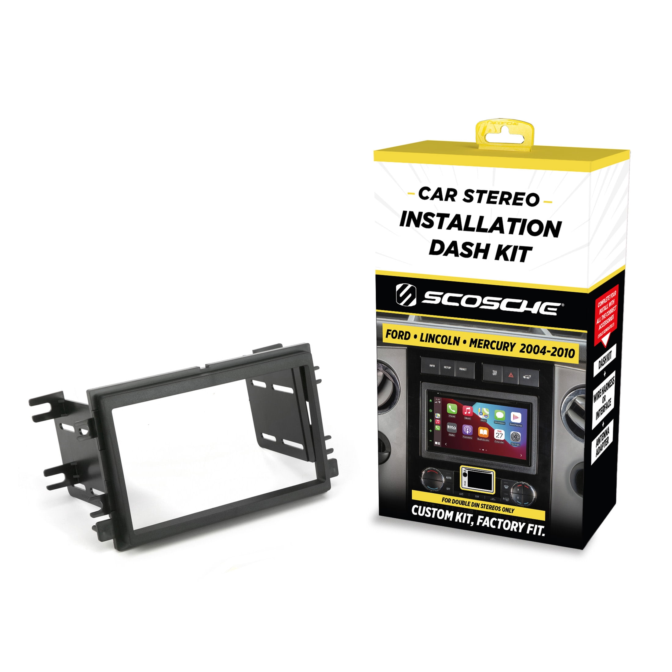 Scosche FD1426B Double DIN Install Kit for 2004-09 Ford, Lincoln