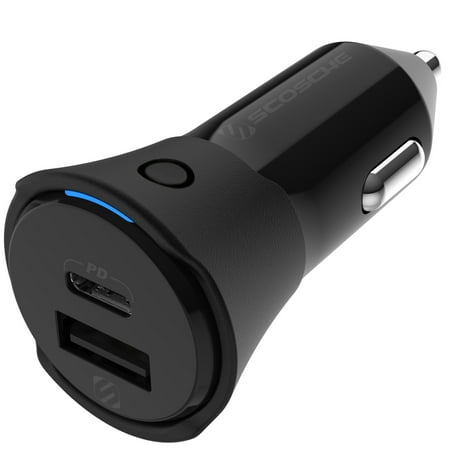 Scosche - FOUND IT 32W Dual-Port 12V Charger w/ item locator - Black