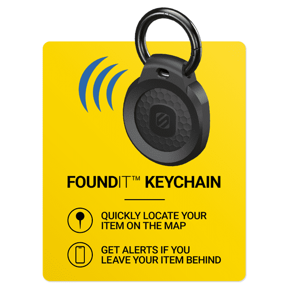 Scosche FoundIt Keychain Locator Tag IPX4 Waterproof Compatible w/ Apple Find My & Android Find Hub