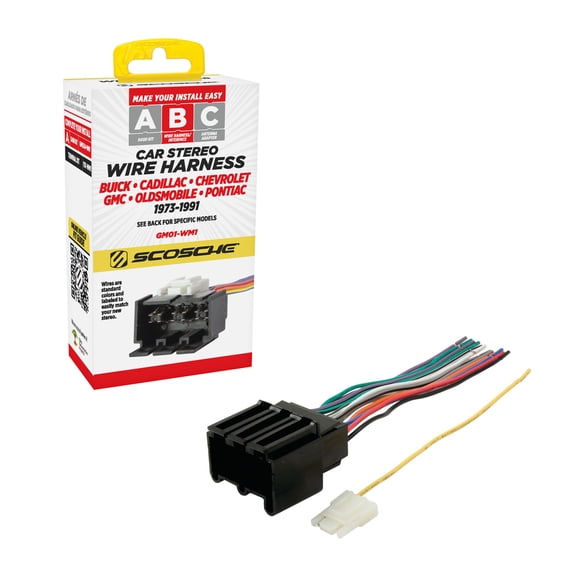 Scosche GM01-WM1 Wiring Harness Compatible with Select 1973-1991 General Motors Vehicles