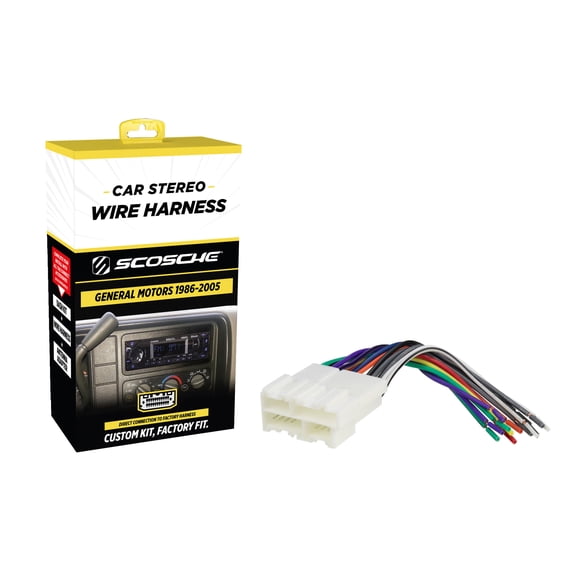 Scosche GM02B Wiring Harness Compatible with Select Non-Amplified 1986-2005 General Motors Vehicles