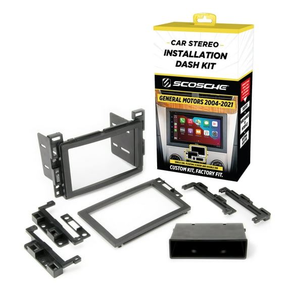 Scosche GM2500B Double DIN or Single DIN w/ Pocket Dash Kit Compatible w/ Select 2004-21 GM Vehicles