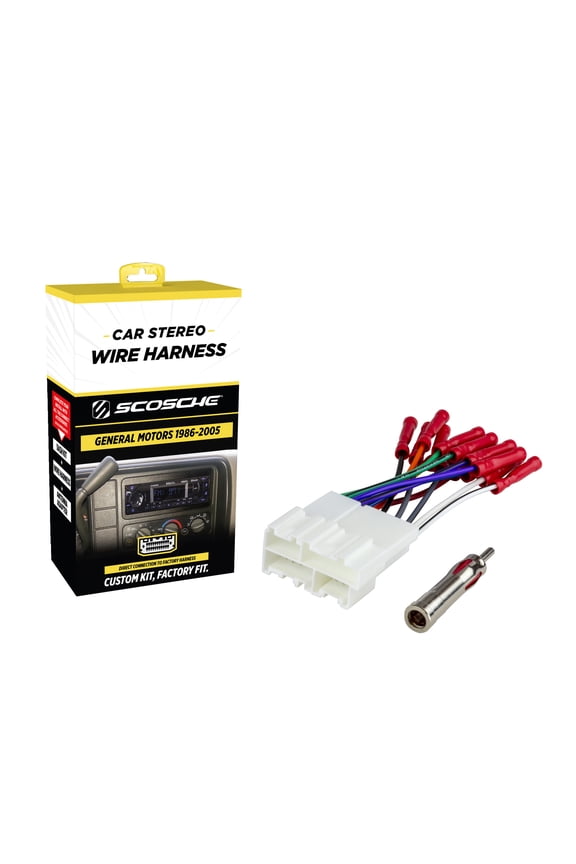 Wiring Harness & Antenna Adapter Compatible Select w/ 86-05 Buick, Chevy, GMC and more GM2AB