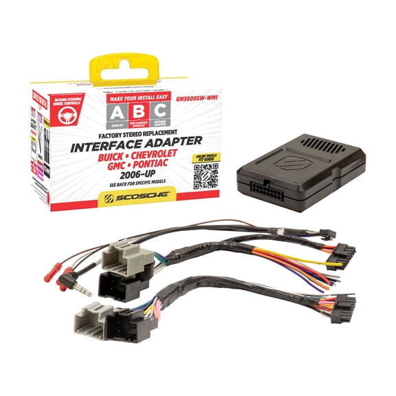 Scosche GM3000SW-WM1 Wiring Harness Retains Steering Controls & Compatible w/ Select 2000-13 GM