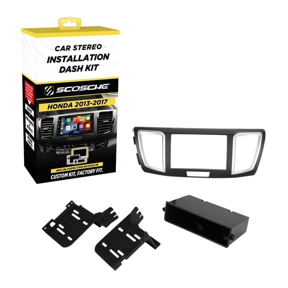 Scosche HA1717B Double or Single DIN + Pocket Radio Dash Kit Compatible w/ 2013-2017 Honda Accord