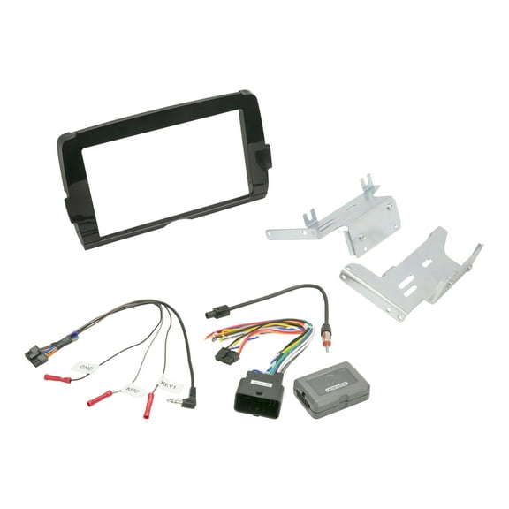 Scosche HD14UDDBN Double DIN Dash Kit Compatible w/ 2014-23 Harley Davidson Motorcycles w/ Bat Wing