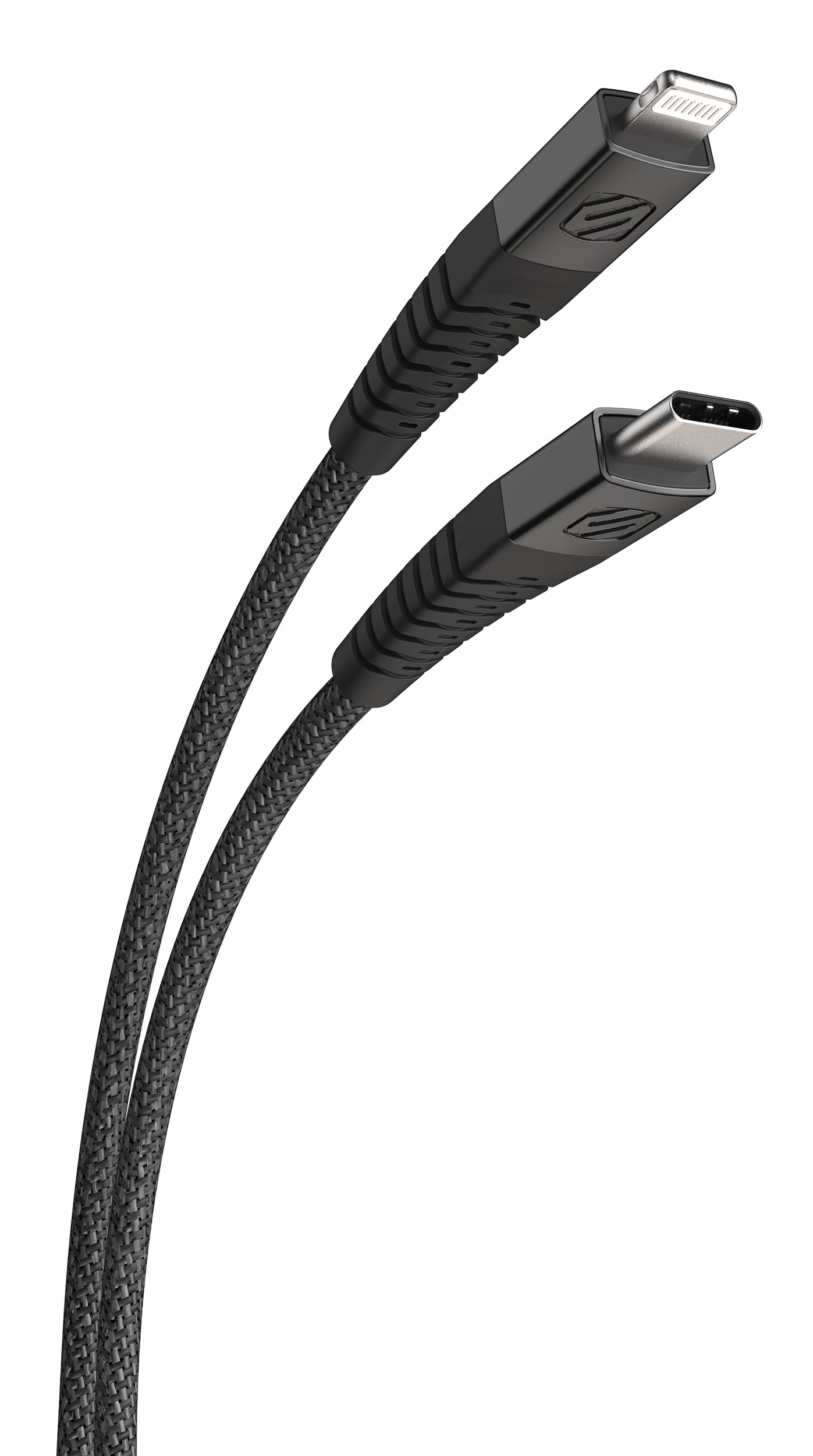 Scosche HDCi4B4SG-SP Strikeline MFi Cert & Sync 4-ft. Braided Cable Lightning & USB-C Black - Walmart.com