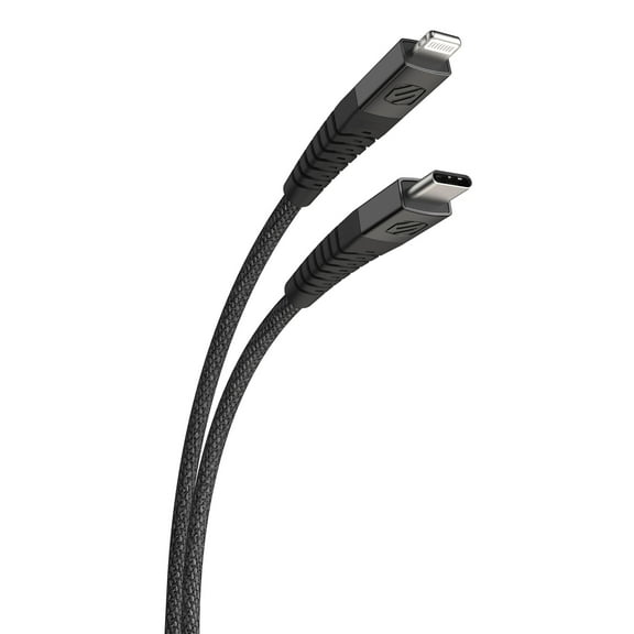 Scosche HDCi4B4SG-SP Strikeline MFi Cert Charge & Sync 4-ft. Braided Cable Lightning & USB-C Black