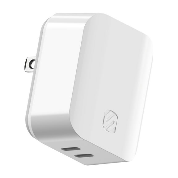 Scosche HPDCC65WT-SP Powervolt™ PD65 Dual-Port USB-C® Power Delivery Wall Charger