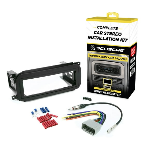 Scosche ICCR3BN Single DIN Radio Dash Kit Compatible w/ Select 2002-07 Chrysler, Dodge & Jeep
