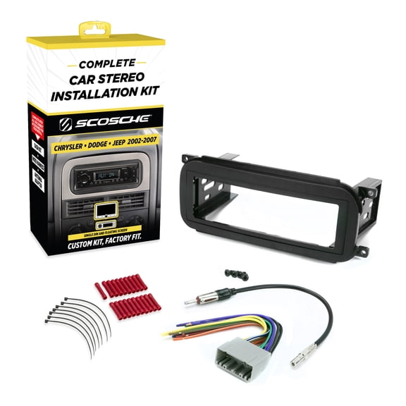 Scosche ICCR3BN Single DIN Radio Dash Kit Compatible w/  Select 2002-07 Chrysler, Dodge & Jeep