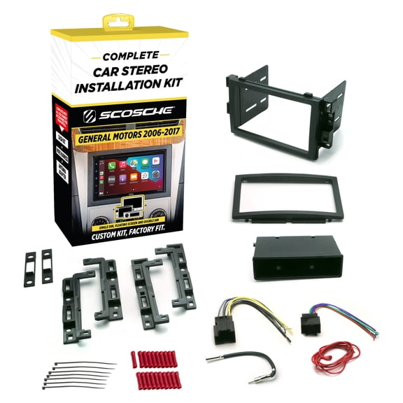 Scosche ICGM10BN Single or Double DIN Dash Kit Compatible w/ Select 2006-2017 General Motors