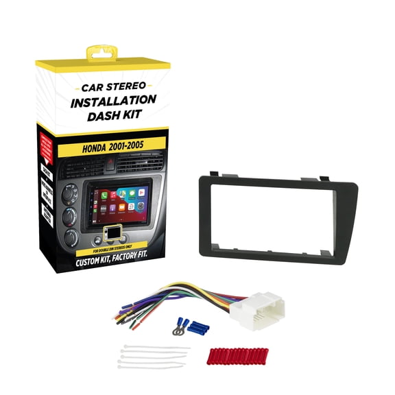 Scosche ICHA6BN Double DIN Radio Install Dash Kit Compatible with Select 2001-05 Honda Civic