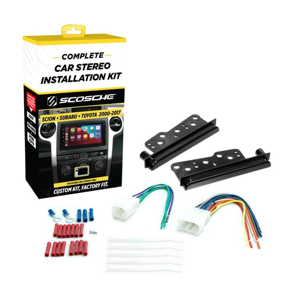 Scosche ICTA3BN Double DIN Dash Kit & Harness Compatible w/ Select 2000-2017 Scion, Subaru & Toyota