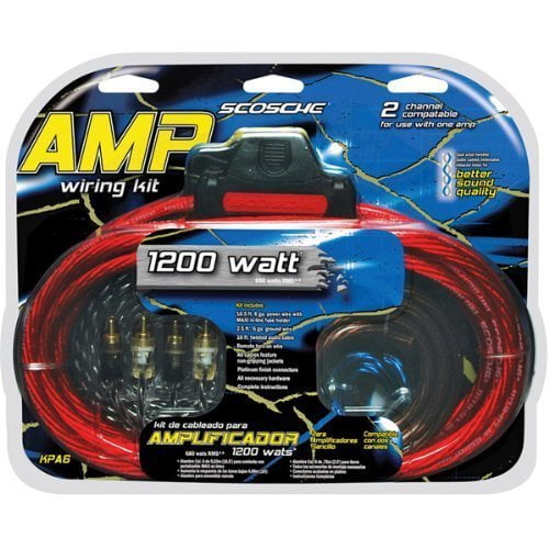Scosche KPA6 1200W 6Gauge Car Amplifier Install Kit