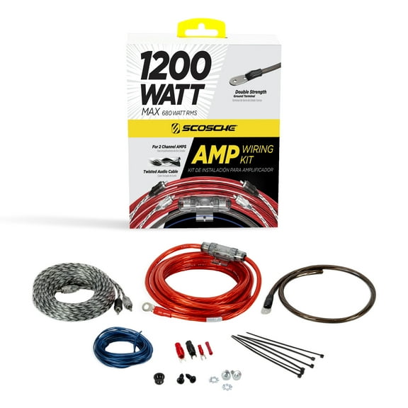 Scosche KPA6CC 1200-Watt Hybrid OFC/CCA Amplifier Install Wiring Kit with Twisted Pair Audio Cables