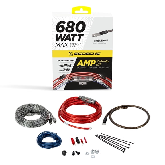 Scosche KPA8CC-WM1SD 680-Watt Hybrid OFC/CCA Amplifier Wiring Kit with Twisted Pair Audio Cables New