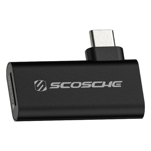 Scosche MCRA-RP1 Strikeline High-Speed 3.0 USB-C MicroSD Memory Card Reader for Micro SD, SDHC and SDXC